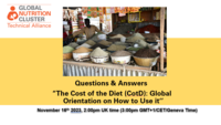 Questions& Answers: The Cost of the Diet (CotD): Global Orientation on How to Use it