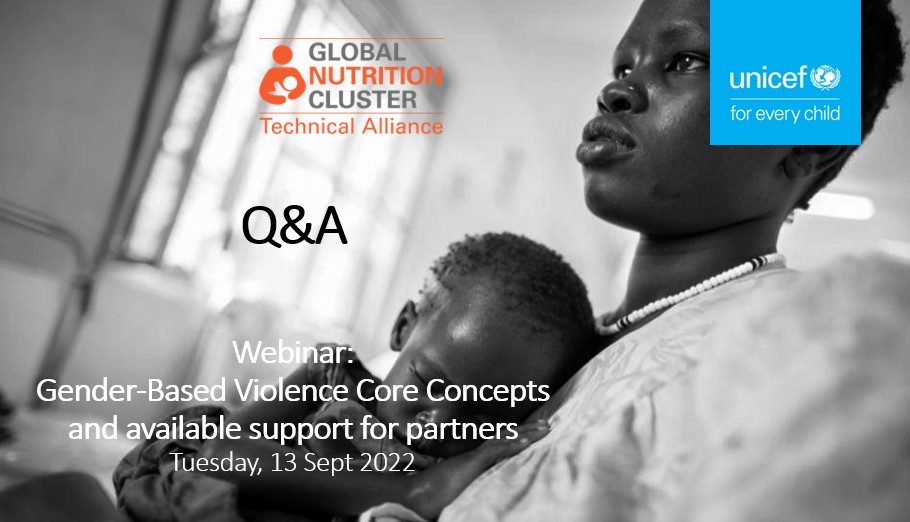 Q&A: Gender and GBV Core Concepts for Nutrition Webinar
