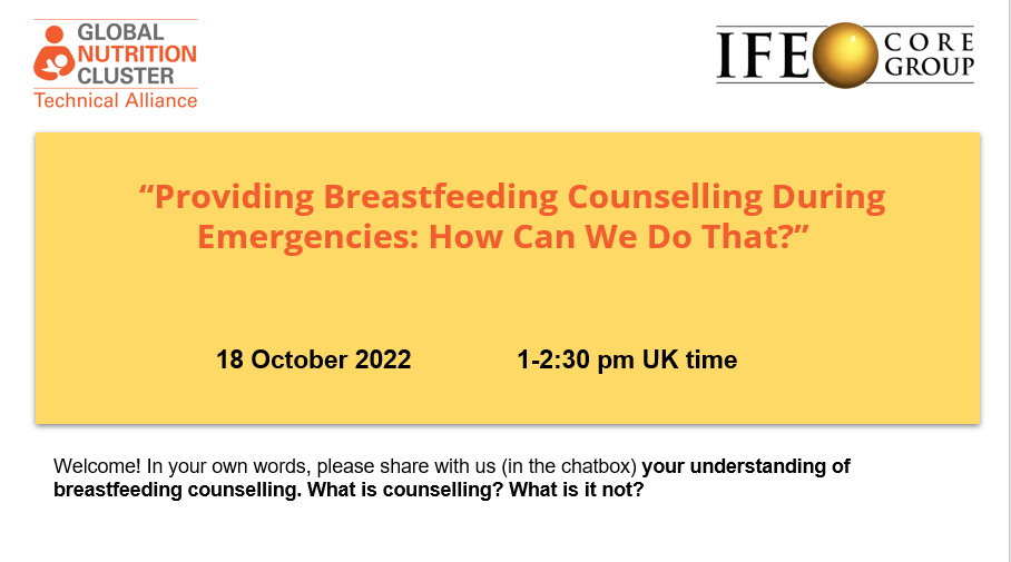 Providing Breastfeeding Counselling During Emergencies: How Can We Do That?