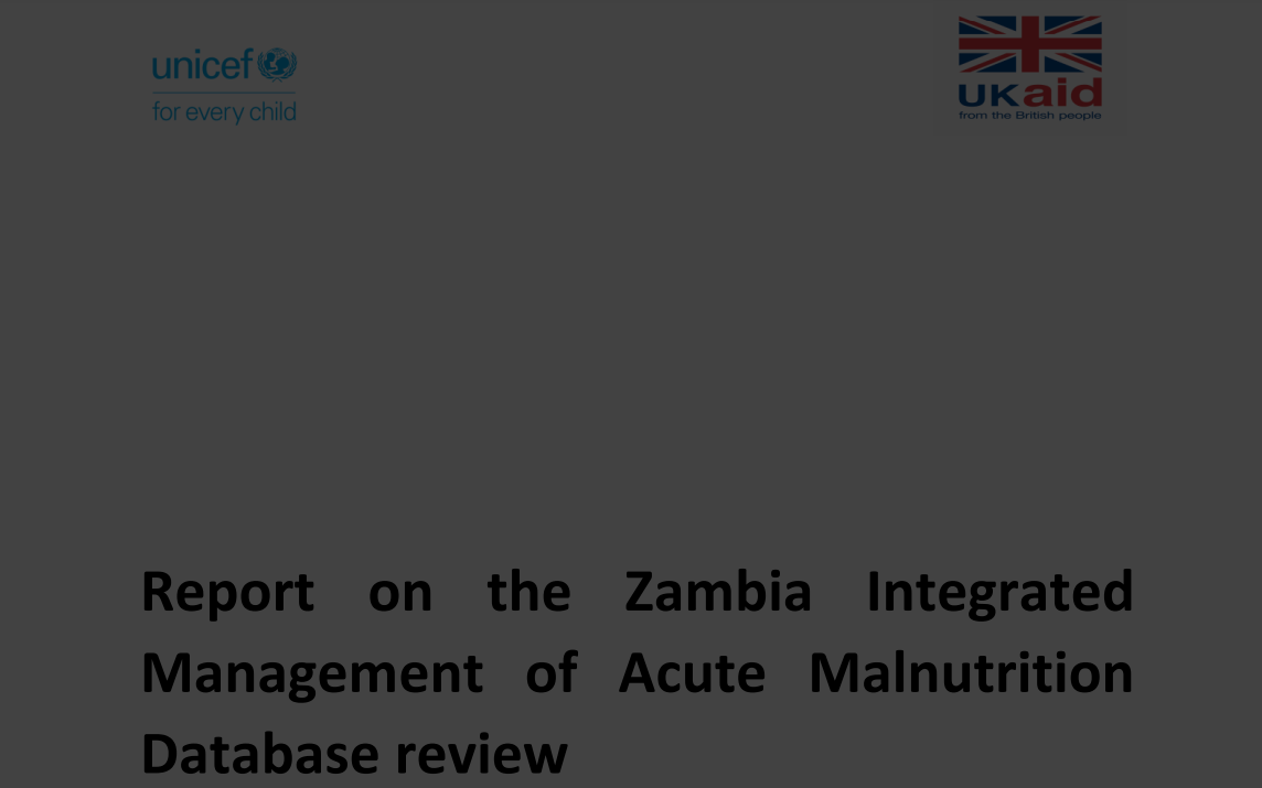 Zambia Integrated Management of Acute Malnutrition Report 