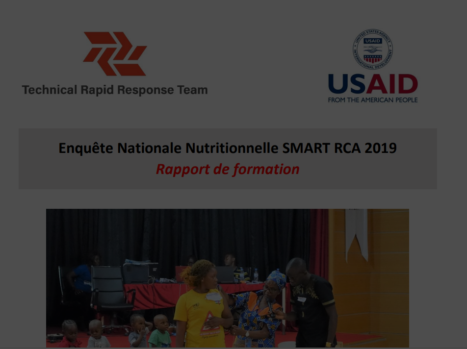 Enquête Nationale Nutritionnelle SMART RCA 2019 Rapport de formation