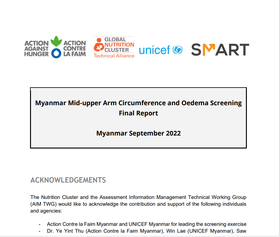 Myanmar IYCF-E and MUAC final report