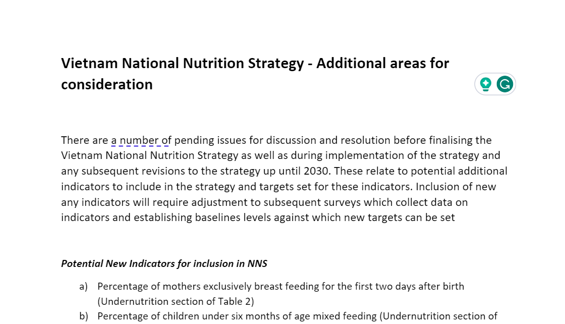 Vietnam National Nutrition Strategy