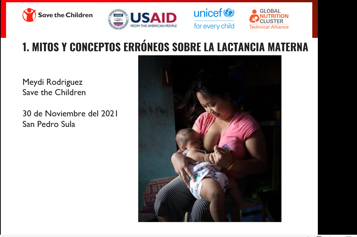 Honduras IYCF-E & MAMI Training of Save the Children staff- Training materials