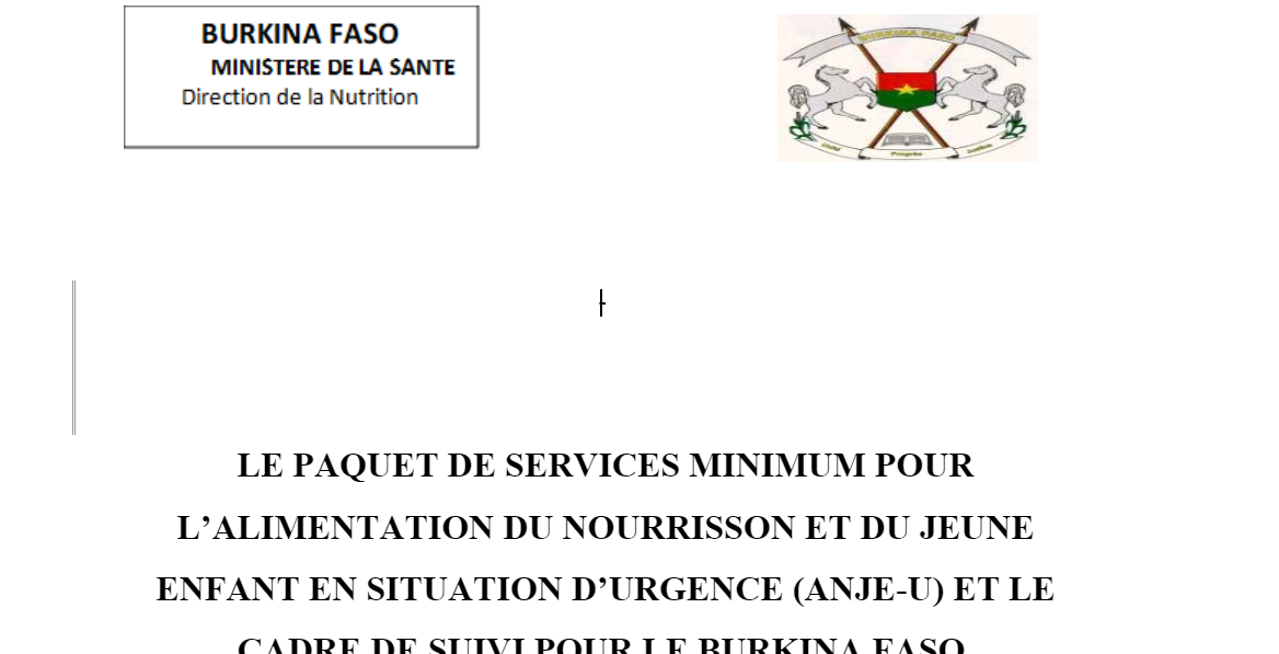 Burkina Faso Minimum IYCF-E service package